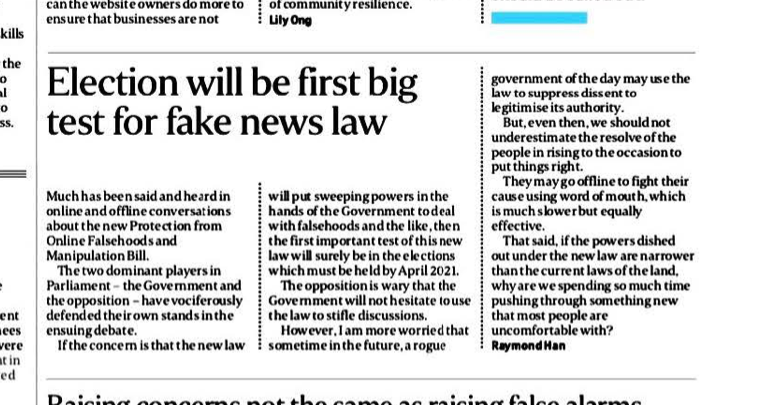 Election will be first test for fake news law